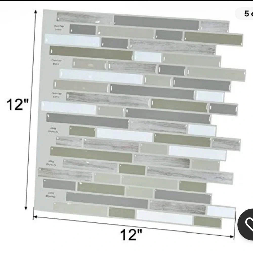 10 Pck 12x12 Peel and Stick Backsplash Kitchen Bathroom Mosaic Tiles Wall Decor